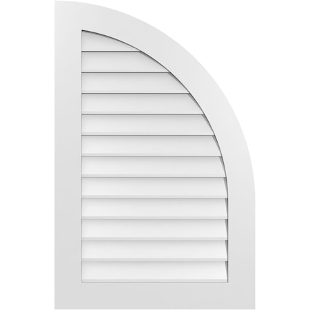 Ekena Millwork Quarter Round Top Right Surface Mount PVC Gable Vent w/ 3-1/2"W x 1"P Standard Frame, 26"W x 40"H GVPQR26X4001SN